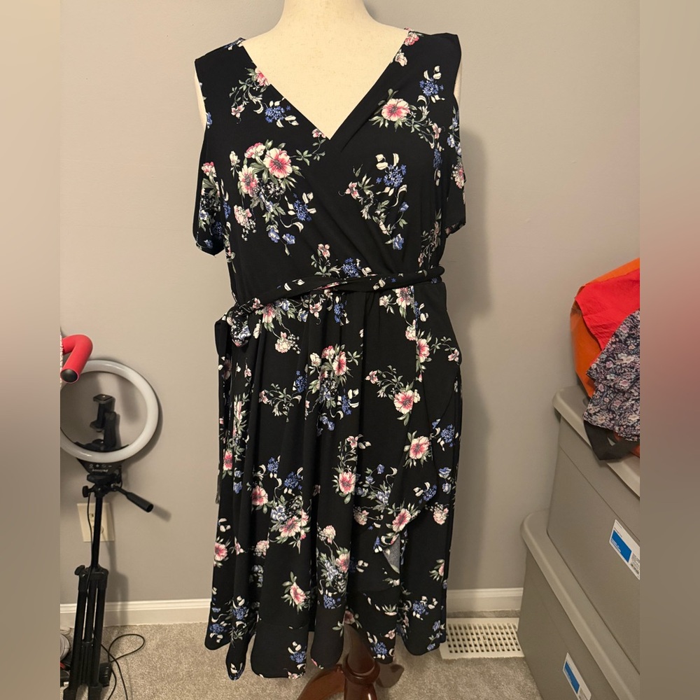 Floral Black Dress